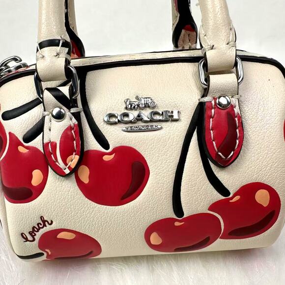 Coach CZ082 Mini Rowan Bag Charm With Cherry Print NWT - Picture 4 of 8